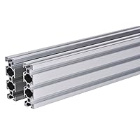 2PCS 20 Series T Slot 2060 Aluminum Extrusion Profile 39.4'',European Standard Anodized Linear Rail for 3D Printer Parts and CNC DIY 1000mm Silver(39.4inch)
