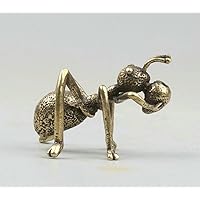 Personality Pure Copper Ant Statue Collection Curio Chinese Lovable Animal Mayi Ornaments Retro Desk Antique Brass Home Decorations for Living Room