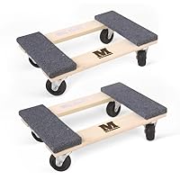 MaxWorks 50856 1320 lbs. Capacity 18 in. x 12 in. Hardwood Furniture Moving Dolly, KD Version Two Pack