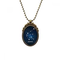 Aquarius Constellation Zodiac Sign Antique Necklace Vintage Bead Pendant Keychain