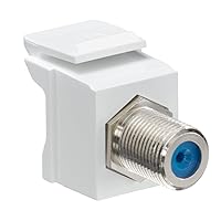 Leviton 41084-FWF QuickPort F-Type Adapter, Nickel-Plated, White