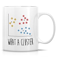 Retreez Funny Mug For Data Scientist - What A Cluster - 11 Oz Ceramic Coffee Cups For Data Science Analyst Computer Statistics - Birthday, Graduation gift for Data Analysts, Machine Learning Engineer