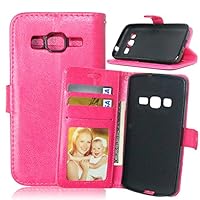 Case, Built-in 3 Card Slots Samsung G360 Wallet Case [Slim Fit] [Stand Feature] Premium Protective Case Wallet Leather Case for Samsung G360 Wallet Pink