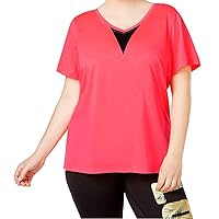 Material Girl Women's Active Plus Size Open-Back V-Neck Top