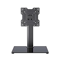 Universal TV Stand Base, Table Top TV Stand for 17-43 Inch LCD/LED TVs, Height Adjustable Monitor Mount Stand with Tempered Glass Base Holds up to 88lbs VESA 200x200mm, TS103