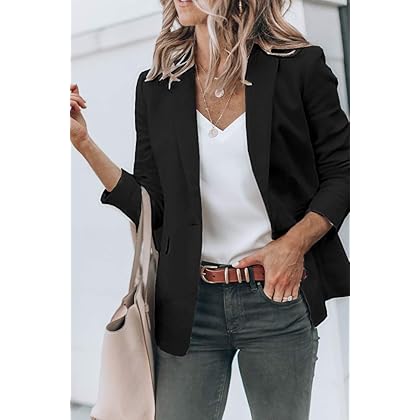 Cicy Bell Womens Casual Blazers Open Front Long Sleeve Work Office Jackets Blazer