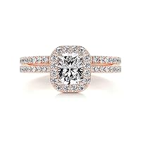 JEWELERYOCITY 1 CT Radiant Cut VVS1 Colorless Moissanite Engagement Ring Set, Wedding/Bridal Ring Set, Sterling Silver Vintage Antique Amazing Promise Rings Set Gift for Her