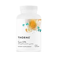 Thorne Super EPA - Omega-3 Fatty Acids EPA 425mg and DHA 270mg Supplement - Support Healthy Heart, Brain, Cardiovascular, Joints, and Skin - Gluten-Free, Dairy-Free, Soy-Free - 90 Gelcaps