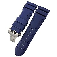 Rubber Watchband 22mm 24mm 26mm Silicone Watch Strap For Panerai Submersible Luminor PAM Waterproof Bracelet