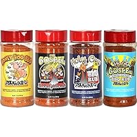 Meat Church Holy Rub & Seasoning Sampler (Variety Pack of 4 w/ 1 each of The Holy Gospel, Holy Cow, Honey Hog & The Gospel)