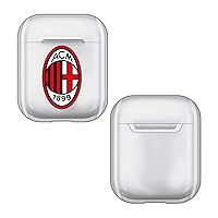 Head Case Designs Official AC Milan Full Logo Transparent Hard Crystal Mobile Phone Case Compatible with Apple AirPods 1 1st Gen / 2 2nd Gen Charging Case
