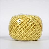 Colorful Jute Twine Natural Jute String 2mm 3 Ply Twine String for Artworks 50Meters per Roll (Light Yellow)