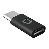 Type-C to Micro USB Adapter, Micro USB to USB-C Converter Connector by Cellet-Compatible with Samsung Galaxy S8/S8 Plus, MacBook, Nexus 5X/6P, Chrome Book Pixel, OnePlus 2 and More-Black