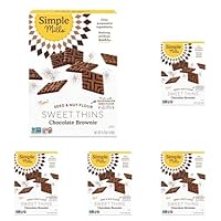 Sweet Thins Cookies, Seed and Nut Flour, Chocolate Brownie - Gluten Free, Paleo Friendly, Healthy Snacks, 4.25 Ounce (Pack of 5)