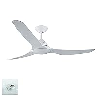 Lucci air Mariner Ceiling Fan with Wall Control, Modern Ceiling Fan with 3 Flat Blades, Diameter 142 cm
