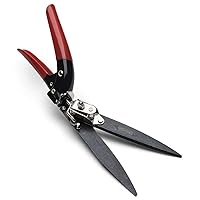 Kings County Tools Grass Trimming Shears | 5-1/4” Steel Blades | Rotating Handle for Angled Cuts | Strong Spring Mechanism | Simple & Secure Safety Lock | Made in Italy