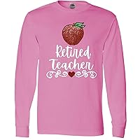 inktastic Retired Teacher with Decorative Red Apple Long Sleeve T-Shirt