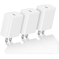 iPhone 15 14 Fast Charger Block, 3Pack 20W USB C Wall Charging Plug,Type C Charging Power Adapter Cube Brick Box for Apple iPhone 15 Plus/15 Pro Max/14 Max/13 Pro/12 Mini/11 Pro/11/iPad/Samsung Galaxy