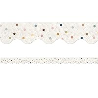 Teacher Created Resources Everyone is Welcome Dots Scalloped Border Trim (TCR7158)