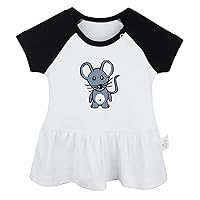Animal Clever Mouse Pattern Dresses Infant Baby Girls Princess Dress Toddler 0-24 Months Kids Babies Ruffles Cute Skirts