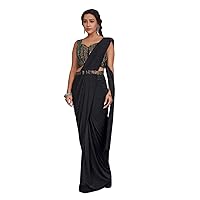 WOMEN DESIGNER INDIAN READY TO WEAR GOWN SAREE BOLLYWOOD COCKTAIL PARTY WEAR DRESS SARI 7849