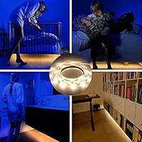 Led Strip Lights, Bed Lights – Motion Sensor Light - 5 ft Led Strip Lights Waterproof [Automatic Shut Off Timer & Brightness Dimmer] Warm White Glow Night Light for Kids Bedroom, Closet, Cabinet…