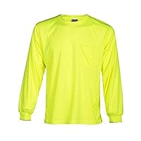 Kishigo 9122 Polyester Microfiber Long Sleeve T-Shirt, Extra Large, Lime