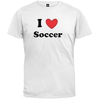 Old Glory - Mens I Heart Soccer T-Shirt Medium White