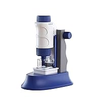 Children's Microscope Kit, High Clarity, Beginner Friendly Microscope Stem Kit, Durable Design, Accessory Slides Included Perfect for Young Scientists (Blue)