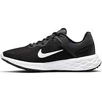 Nike W REVOLUTION 6 NN Wide Women's Sneakers, Lightweight, Wide Width, DC9001 003, Black/White, black/white/dark smoke grey, 24.5 cm