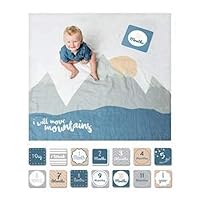 lulujo Baby’s First Year Milestone Blanket and Card Set | 40in x 40in (I Will Move Mountains)