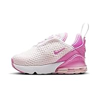 Nike Air Max 270 Baby/Toddler Shoes (FZ3556-100, White/Pink Foam/Playful Pink) Size 10