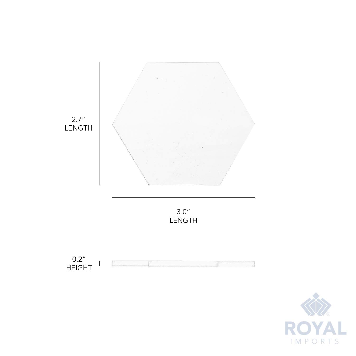 Royal Imports Place Cards Clear Acrylic Blank Plates, Table Seating Number Tiles, Custom Setting DIY Guest Name Signs Decor, Wedding, Reception, Party, Banquet, Dinner, Birthday - Hexagon - 20 pcs