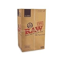 RAW Classic Natural Unrefined Rolling Papers - Pre Rolled Cones - 98 Special Size - 1400 Cones Per Box