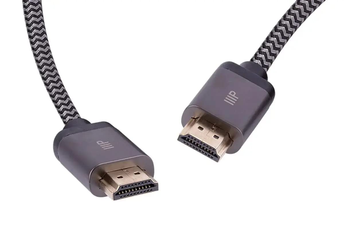 Monoprice 8K Certified Braided Ultra High Speed HDMI 2.1 Cable - 8K@60Hz, 48Gbps, CL2 Rated, 24AWG, 25 Feet, Black