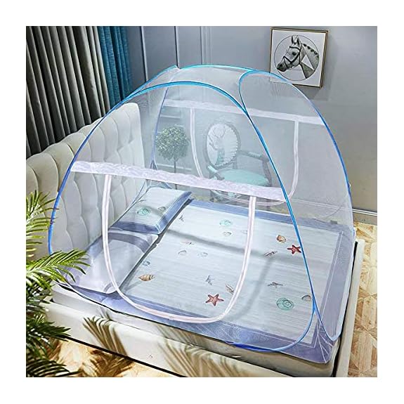 Pop-Up Mosquito Net Tent for Beds Portable Folding Design with Net Bottom  for Baby Adults Trip (79 x71x59 inch)