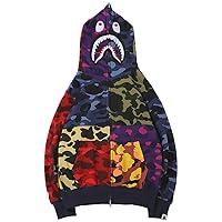 WINKEEY Men's Bape Shark Hoodie with Zipper 3D Printed Camouflage Shark  Sweatshirt Casual Unisex Pullover, 1 Purple S : : Fashion