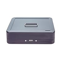CONTROLTEK Cash Box with Combination Lock, 6 Compartments, 11.8 x 9.5 x 3.2, Charcoal