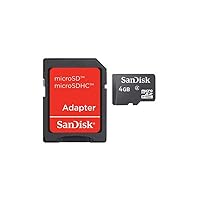 SanDisk SDSDQM-004G-B35A 4 GB microSDHC Memory Card with SD Adapter - Class 4 - Black