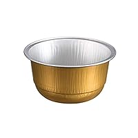 KEISEN 3 2/5 150ml 100/PK 6oz Disposable Aluminum Foil Cups for Muffin Cupcake Baking Bake Utility Ramekin Cup (gold)