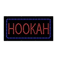 LED Hookah Sign for Business, Super Bright LED Open Sign for Hookah Bar, Electric Advertising Display Sign for Hookah Lounge Shop Store Decor.