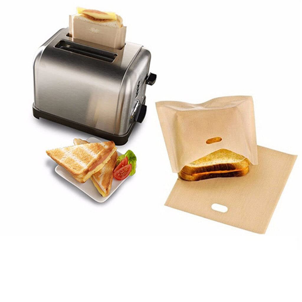 2Pcs Toaster Bags for Grilled Cheese Sandwiches Baked Toast Food Bags Made Easy Reusable Size 16 * 18cm Comfortable and Environmentally