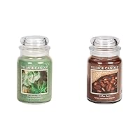 Village Candle Eucalyptus Mint and Coffee Bean Large Glass Jar Candles, 21.25 oz