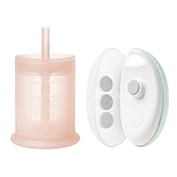 Olababy Silicone Training Cup with Straw Lid (Coral) + Baby Nail Trimmer Bundle
