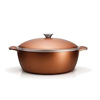 Tramontina 20960/422 Tramontina 22 cm Double Handed Pot (Casserole) Lion 8.7 inches (22 cm) Orange Aluminum Ceramic Dishwasher Safe Gas Induction Safe Made in Brazil