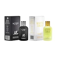La French Victory & White Gold Perfume Combo for Men | 100ml + 100ml' Eau De Parfum | Long Lasting Luxury Fragrance Set | Premium Scent | Perfume Gift Set (Pack of 2)