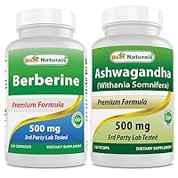 Best Naturals Berberine 500mg & Ashwagandha Extract 500 Mg
