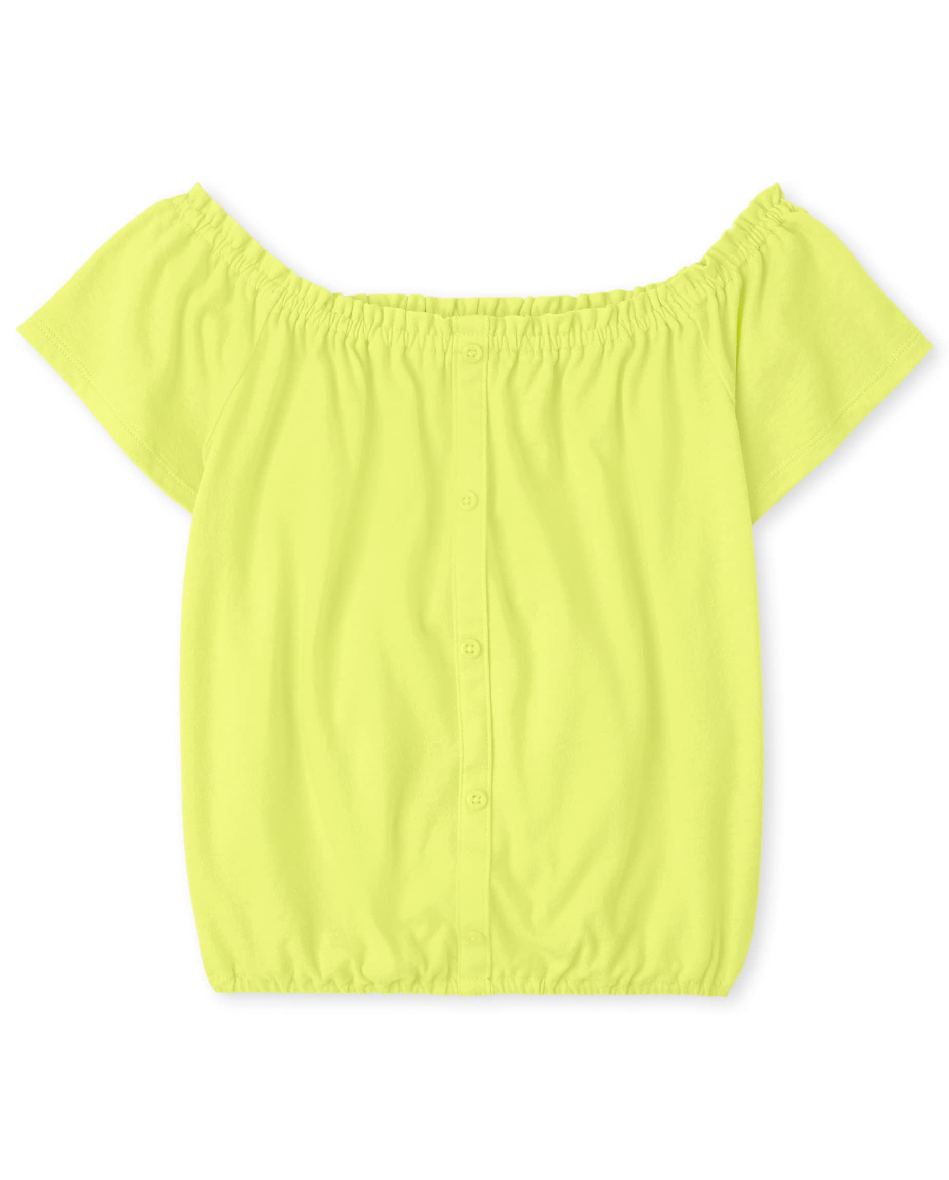 The Children's Place Girls Off Shoulder Button Front Top
