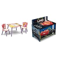 Kids Table and Chair Set with Storage (2 Chairs Included) - Ideal for Arts & Crafts, Snack Time, Homeschooling, Homework & More, Disney Princess & Deluxe Toy Box, Disney/Pixar Cars