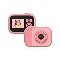 myFirst Camera 10 - Digital Mini Camera for Boys Girls Age 4-19 5MP Video Photo Support 32GB Memory Card, Comes with Tripod Screw Adapter Suitable for Birthday Gift (Pink)